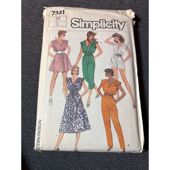 Simplicity 7331 Womens Sewing Pattern Size 20 EUR 48 Vintage 1986 Jumpsuit & Dre - Picture 6 of 6